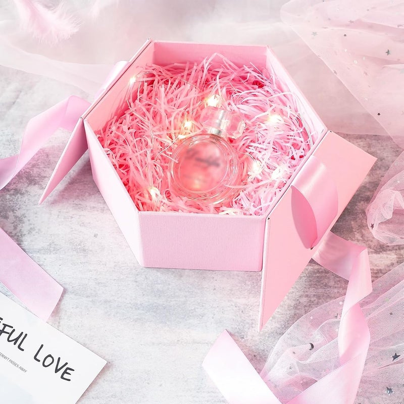 Pine nuts Crinkle Paper Filler for Gift Boxes Baskets Filler Paper Shred 7oz Crinkle Cut Paper for Christmas Wedding Birthday (Pink) - Image 5